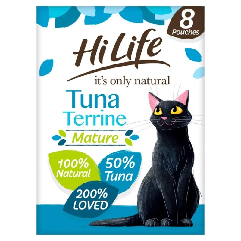    - Fish-based cat food  HiLife It's Only Natural Mature Cat Food Tuna Terrine 8 x 70g