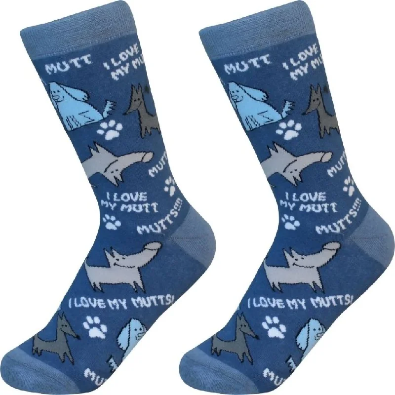 E & S Pets : "I Love My Mutt" Unisex Socks