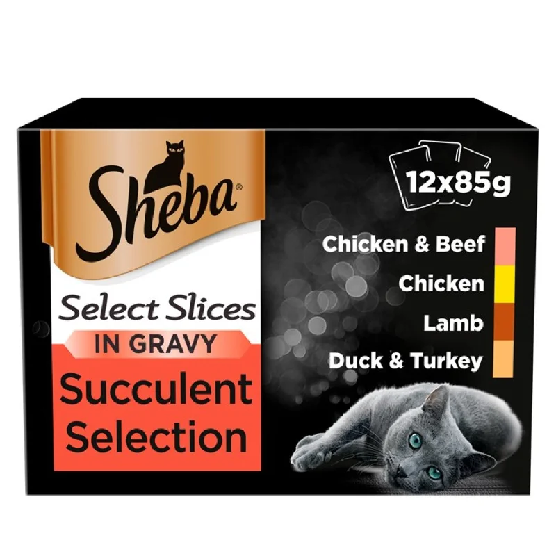 5. **Health and Nutrition**  Sheba Select Slices Adult 1+ Wet Cat Food Pouches Succulent in Gravy 12 x 85g