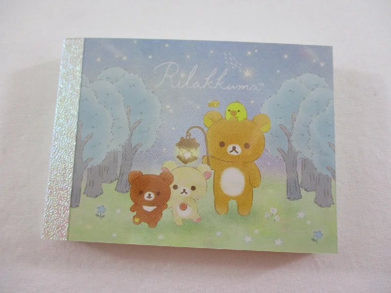 Cute Kawaii San-X Rilakkuma Bear Star Showers Mini Notepad / Memo Pad - D - Stationery Writing Message