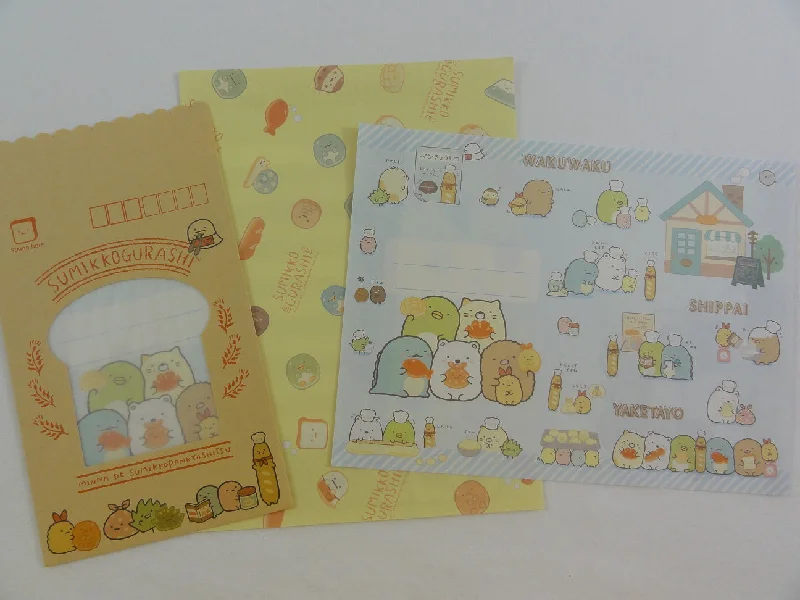 Cute Kawaii San-X Sumikko Gurashi Letter Set - 2019 Baker Bread B - Writing Paper Envelope Stationery Penpal