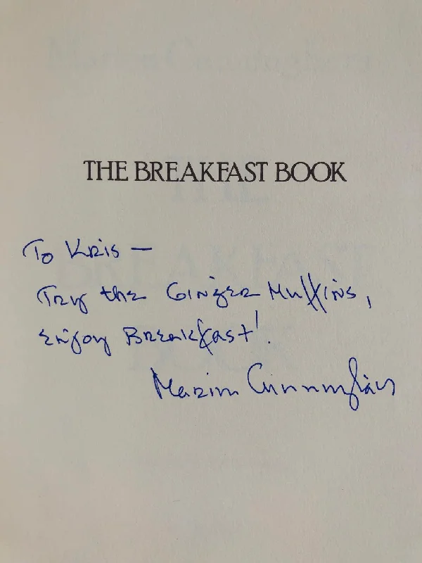 (Breakfast) Marion Cunningham. The Breakfast Book. SIGNED!