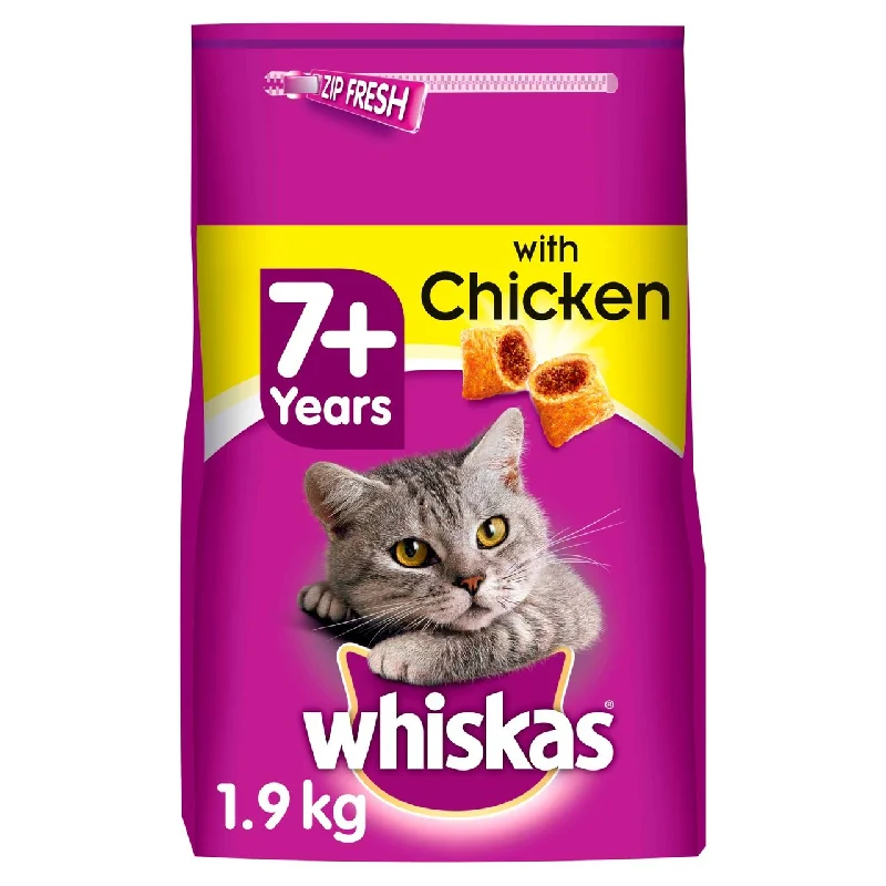 4. **Price and Purchasing**  Whiskas Senior 7+ Complete Dry Cat Food with Chicken 1.9kg