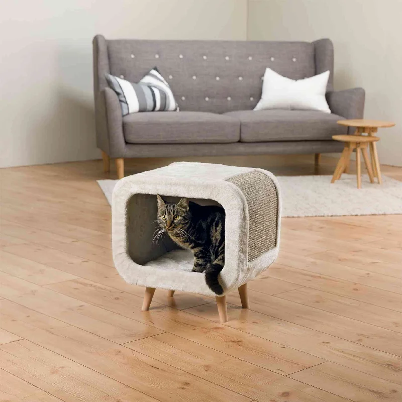 3. **Pet food bowl is anti-slip design**Trixie -  Alicia Cuddly Cave with Beechwood Feet