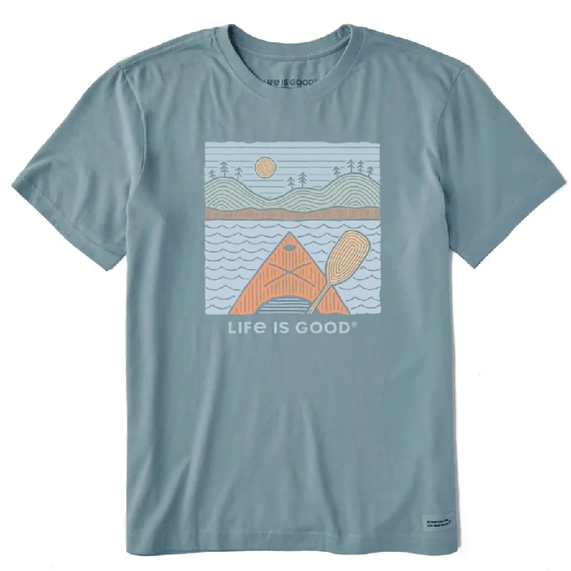 Life Is Good : Men's Woodblock Kayak Short Sleeve Tee