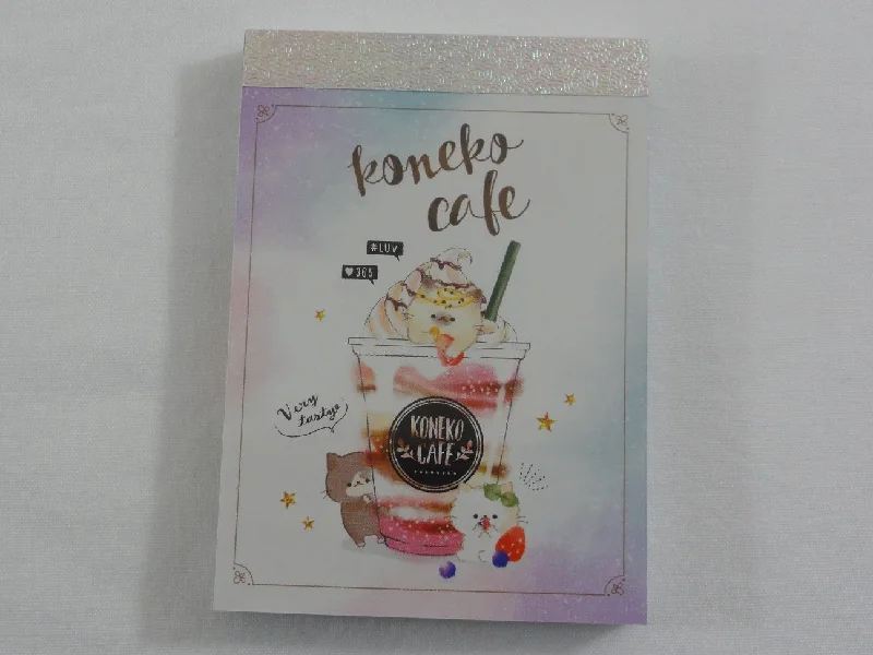 Cute Kawaii Koneko Cafe Cat Drink Mini Notepad / Memo Pad - E - Stationery Design Writing Collection