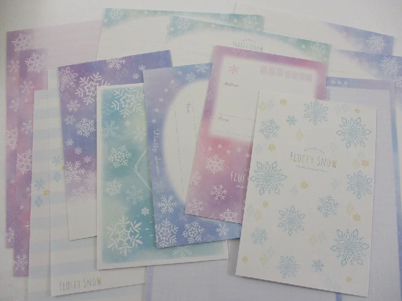 Cute Kawaii Kamio Fluffy Snow Winter Letter Sets - Stationery Writing Paper Envelope Penpal