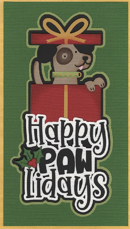 Happy Paw-lidays: Dog Title Diecut