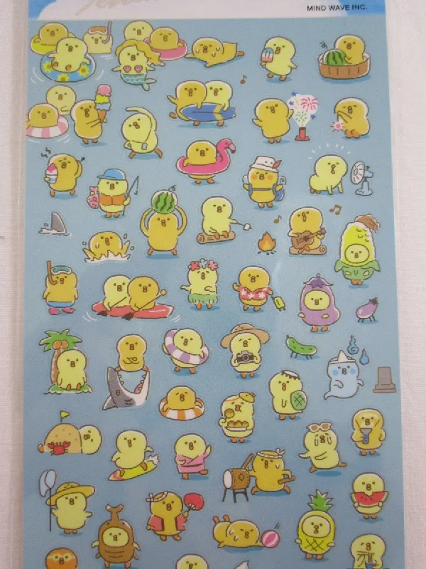 Cute Kawaii MW Summer Selection Series - Chicks Play Fun Summer Beach Sticker Sheet - for Journal Planner Craft Organizer Calendar