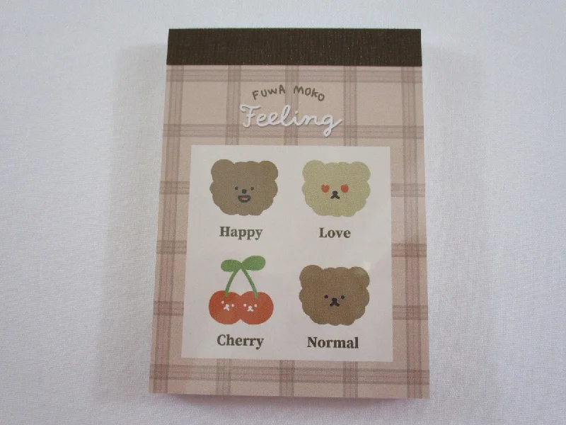 Cute Kawaii Crux Fuwa Happy Love Cherry Bear Mini Notepad / Memo Pad - Stationery Designer Paper Collection