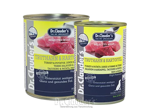  -High-fiber dog foodDr Clauder's Selected Meat - Turkey & Potato