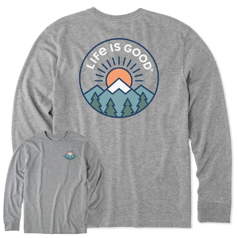 Life Is Good : Men's LIG Mountain Sunrise Long Sleeve Crusher Tee