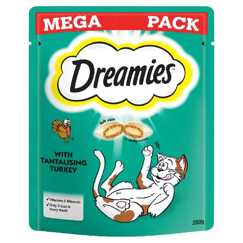    - Natural ingredient cat food  Dreamies Adult 1+ Cat Treats with Turkey Mega Pack 200g