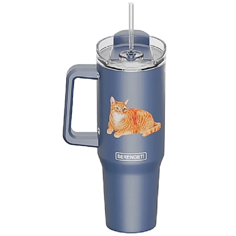 E & S Pets : Orange Tabby Cat Serengeti 40oz Stainless Steel Ultimate Tumbler