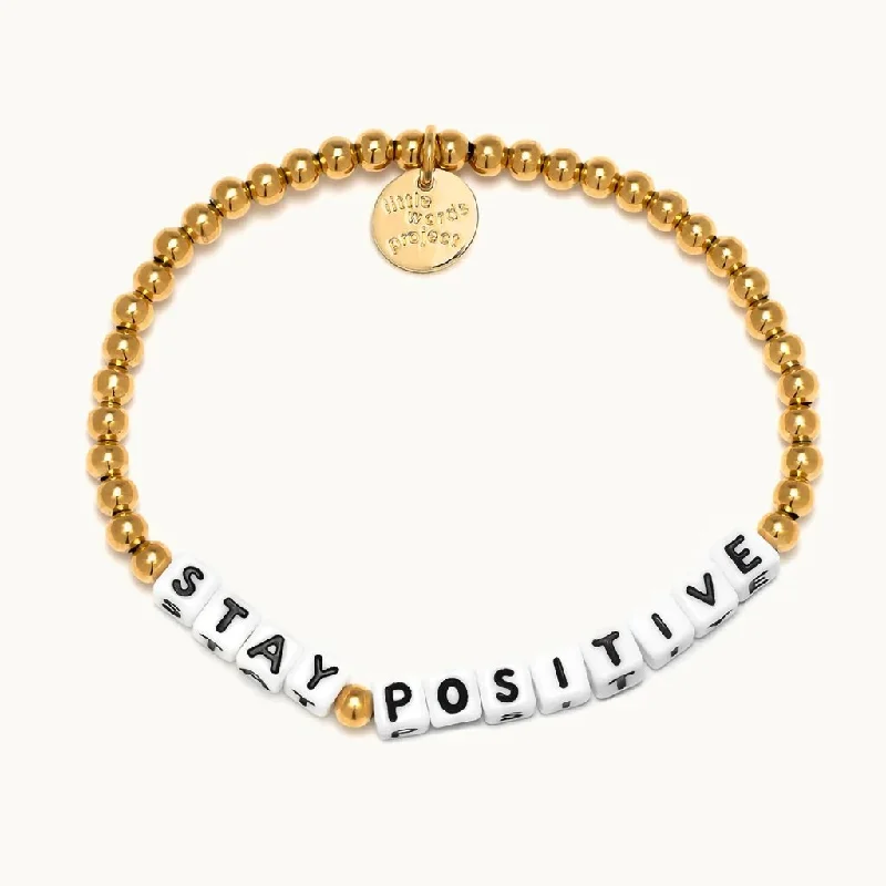 Little Words Project : Stay Positive- Waterproof Gold Bracelet - S/M