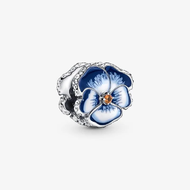 PANDORA : Blue Pansy Flower Charm