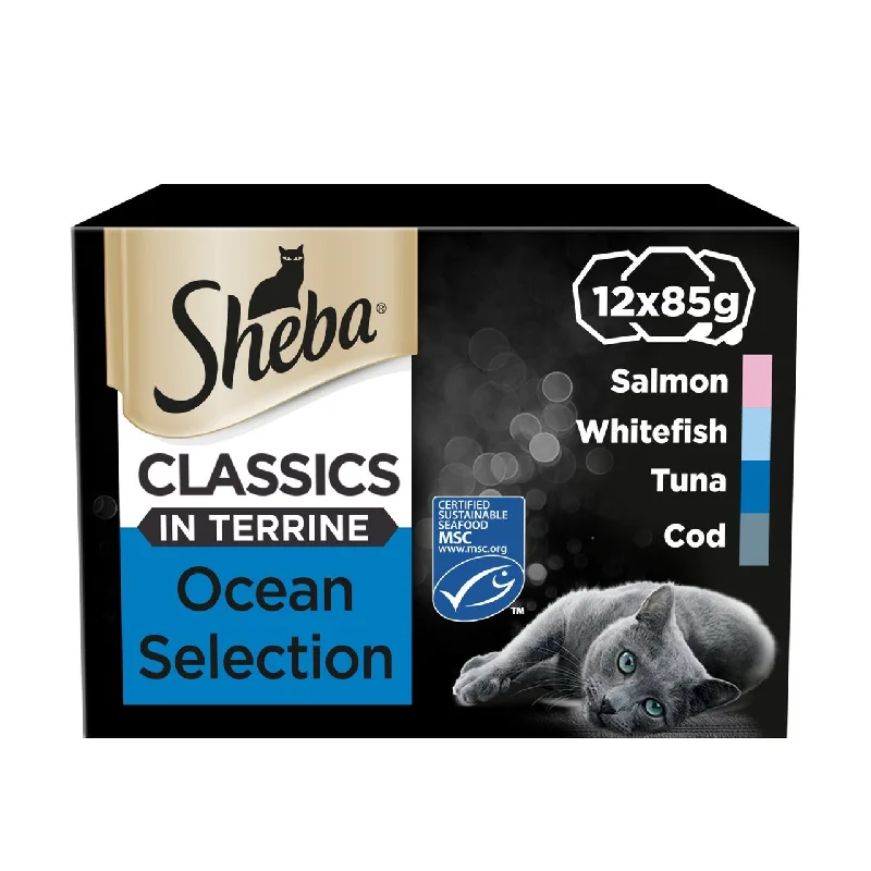    - Cat food nutritional analysis  Sheba Classics Adult 1+ Wet Cat Food Trays Mixed Ocean in Terrine 12 x 85g