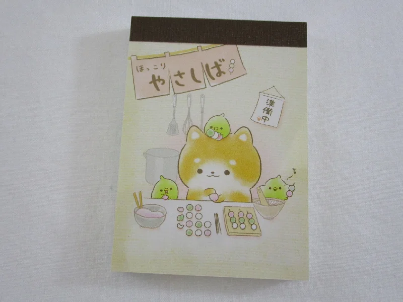 Cute Kawaii Crux Dog and Mochi Mini Notepad / Memo Pad - Stationery Design Writing Collection