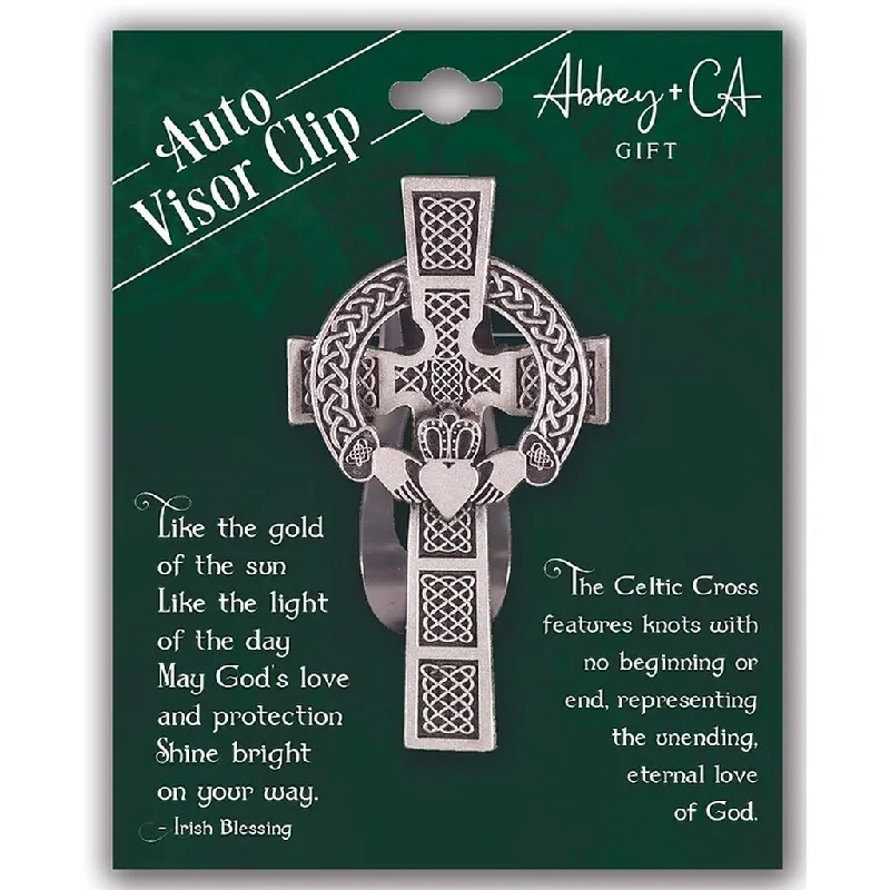 Cathedral Art : Claddagh Celtic Cross Visor Clip