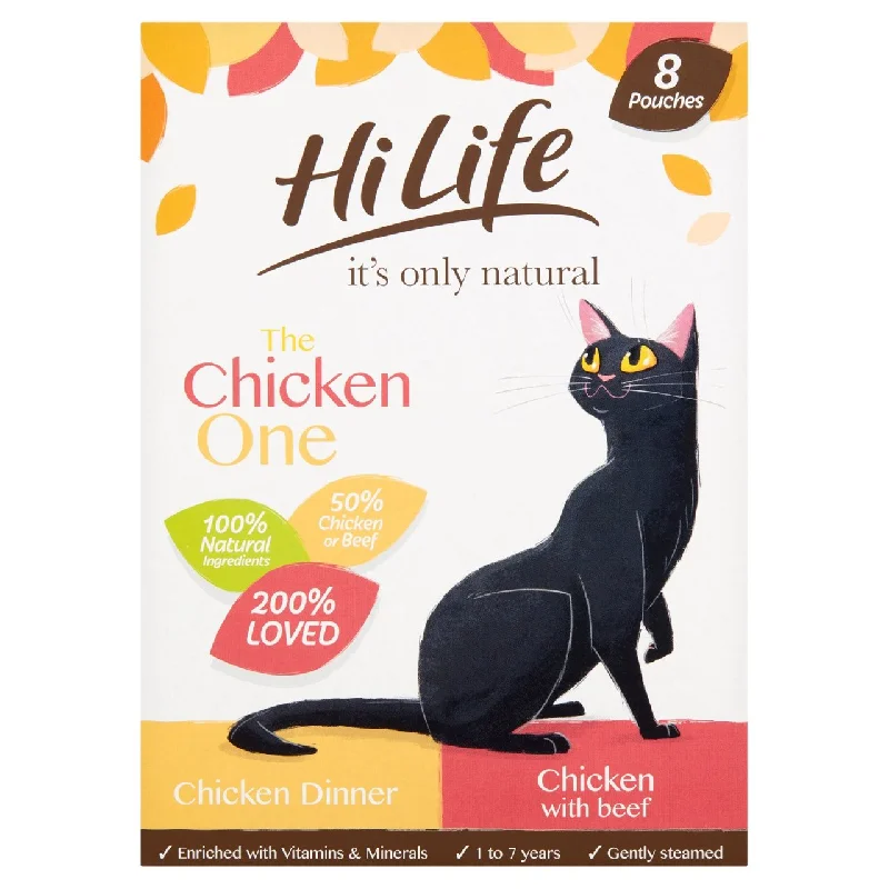    - High-fiber cat food  HiLife It's Only Natural Cat Food The Chicken One In Jelly 8 x 70g