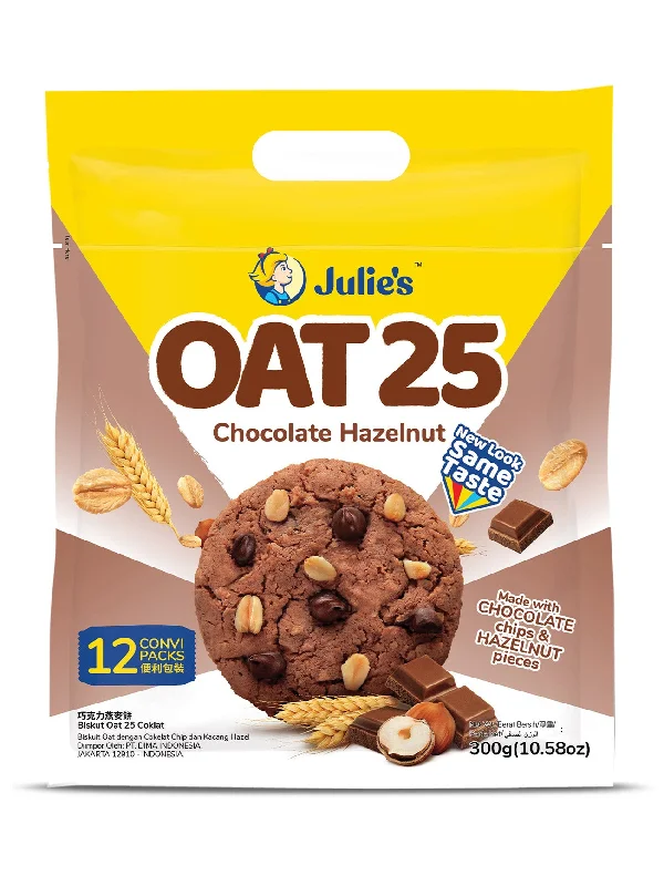 JULIE'S OAT 25 HAZELNUT CHOC CHIPS 300G