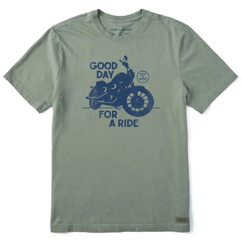 Life Is Good : Men's Good Day for a Ride Motorcycle Short Sleeve Tee