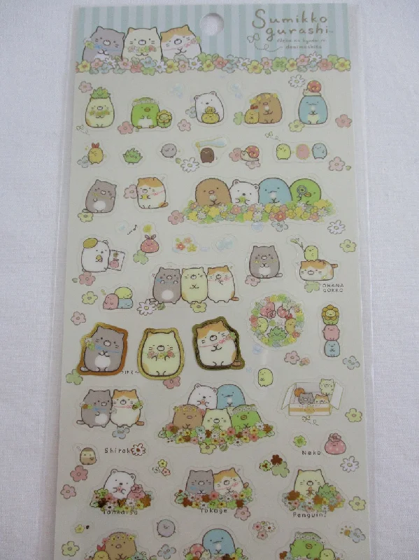 Cute Kawaii San-X Sumikko Gurashi Flower Field Spring Sticker Sheet 2019- B - for Planner Journal Scrapbook Craft