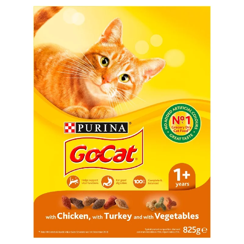 5. **Health and Nutrition**  Go-Cat Adult Dry Cat Food Turkey and Veg 825g