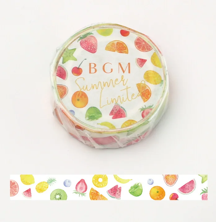 Cute Kawaii BGM Washi / Masking Deco Tape - Summer Limited series - Fresh Fruits - for Scrapbooking Journal Planner Craft