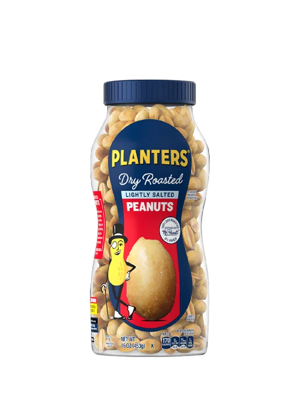 PLANTERS LIGHTLY SALTED DRY ROASTED PEANUTS 16 OZ