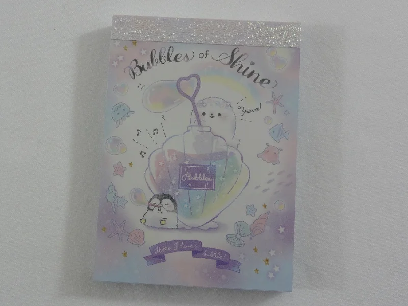 Cute Kawaii Q-Lia Bubble of Shine Penguin Mini Notepad / Memo Pad - Stationery Design Writing Collection