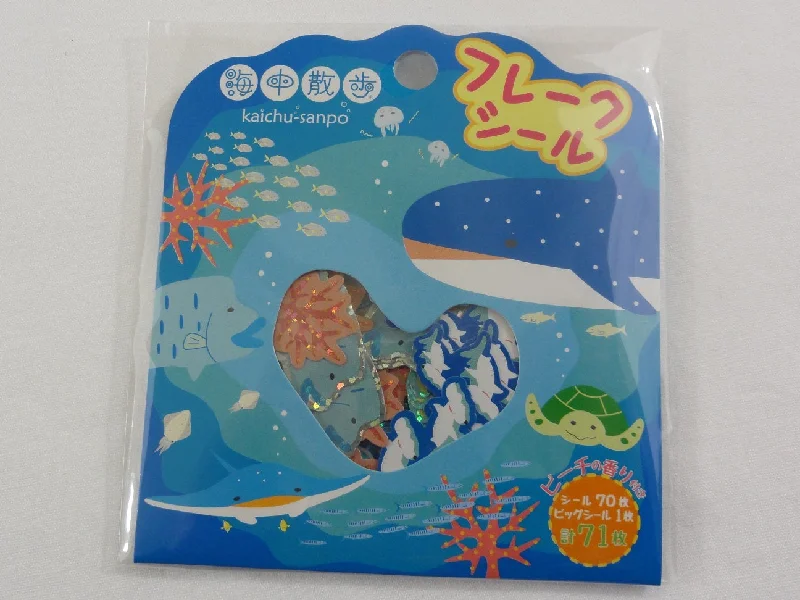 Cute Kawaii Naito Ocean Sea Animals Underwater Fish Theme Stickers Sack - D