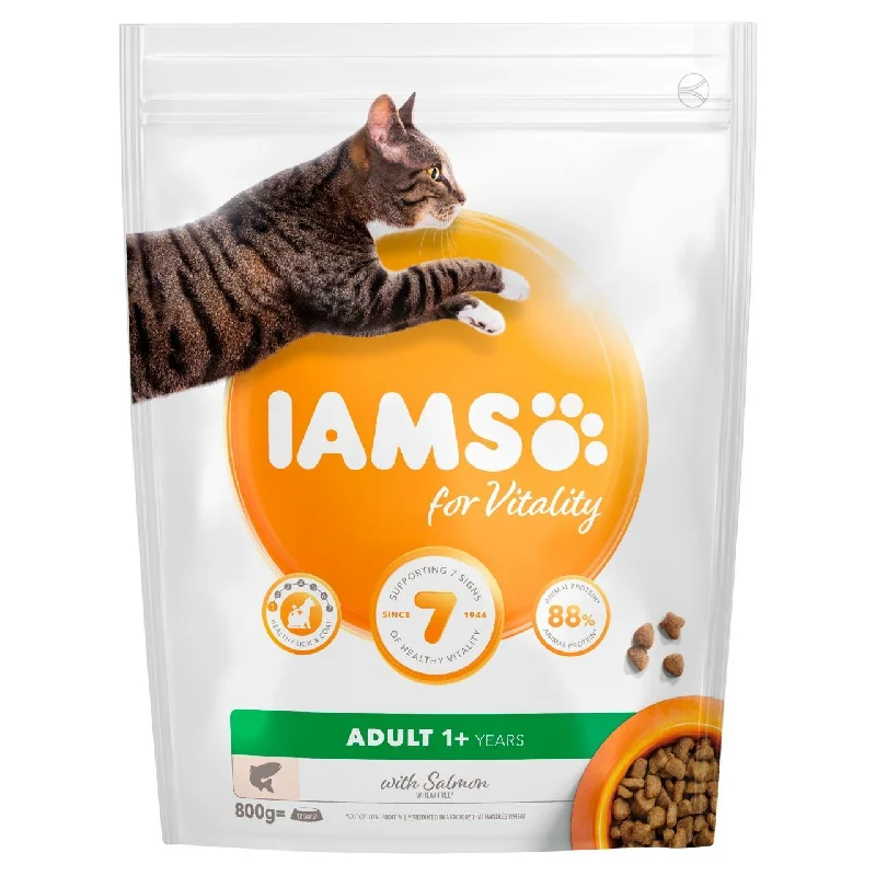    - Hypoallergenic cat food  IAMS for Vitality Adult Cat Food With Salmon 800g