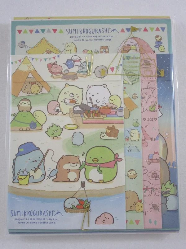 Cute Kawaii San-X Sumikko Gurashi Camping Letter Set Pack - 2020 - Stationery Writing Paper Envelope Penpal