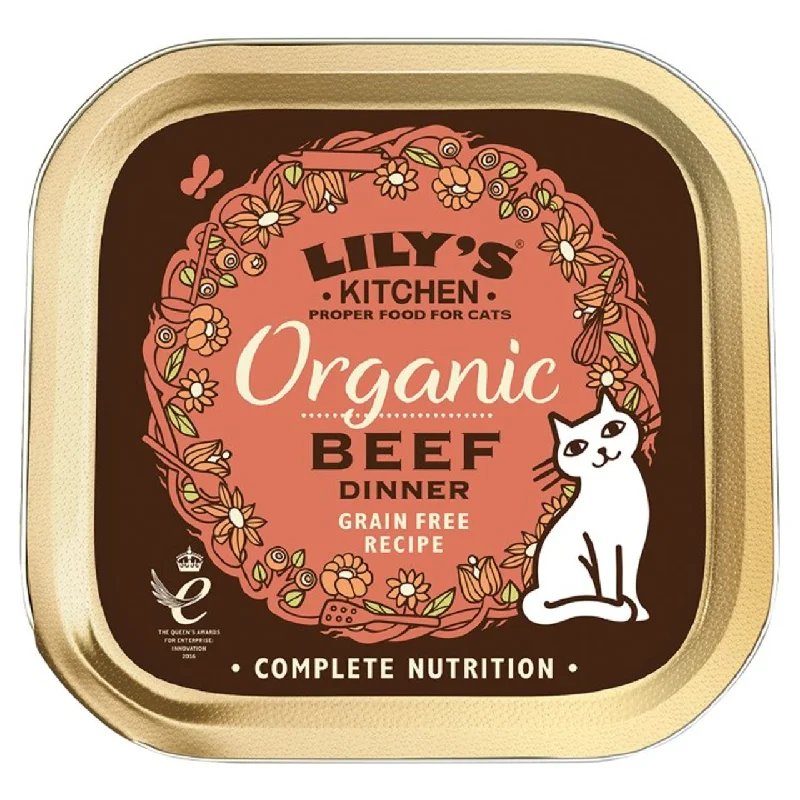    - Outdoor cat food  Lily's Kitchen Organic Beef Dinner for Cats 85g