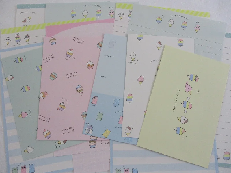 Cute Kawaii Kamio Juicy Sweet Ice Cream Cupcakes Letter Sets - Stationery Writing Paper Envelope