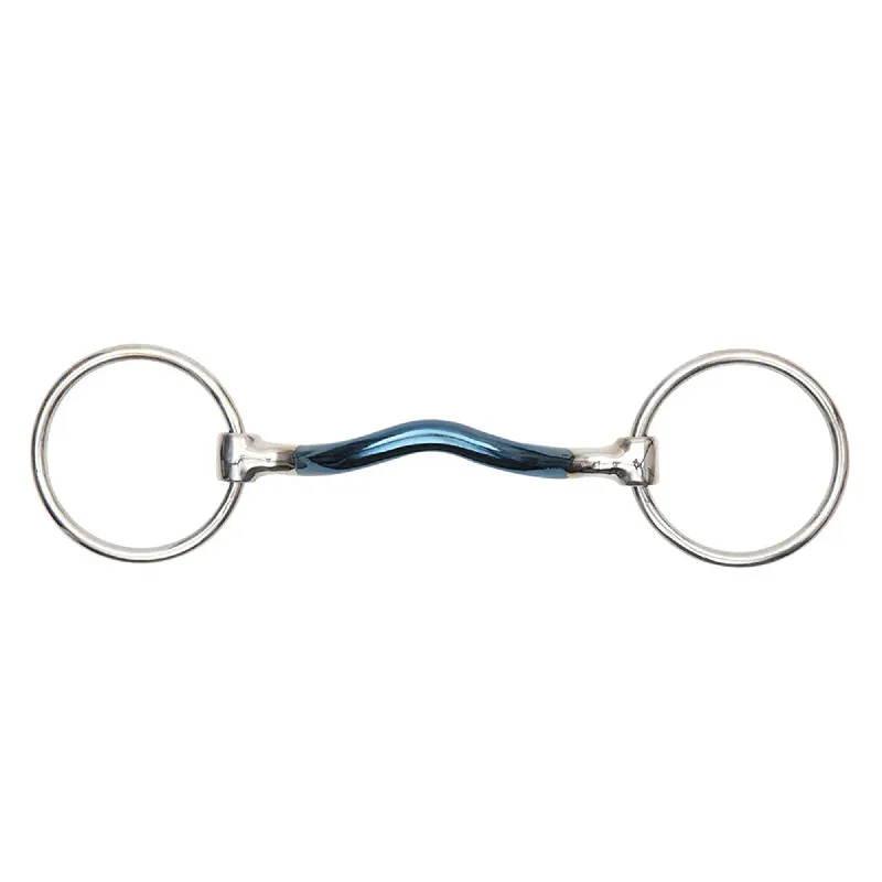 Shires Blue Sweet Iron Loose Ring With Mullen Mouth Bit