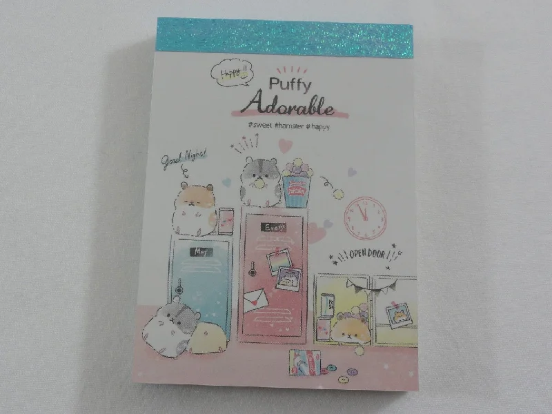 Cute Kawaii Q-Lia Adorable Puffy Hamster Mini Notepad / Memo Pad - Stationery Design Writing Collection