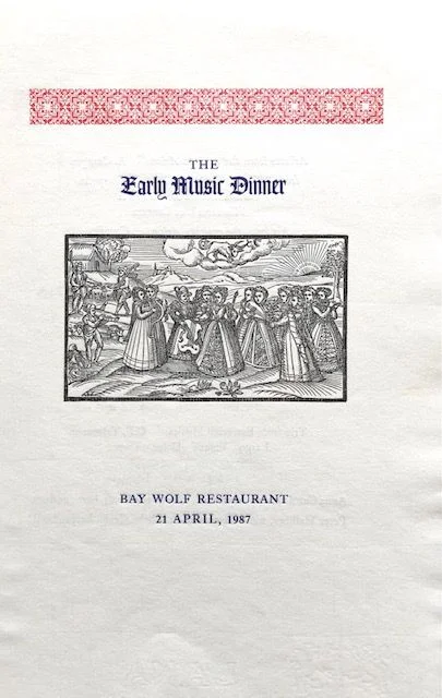 The Early Music Dinner Menu