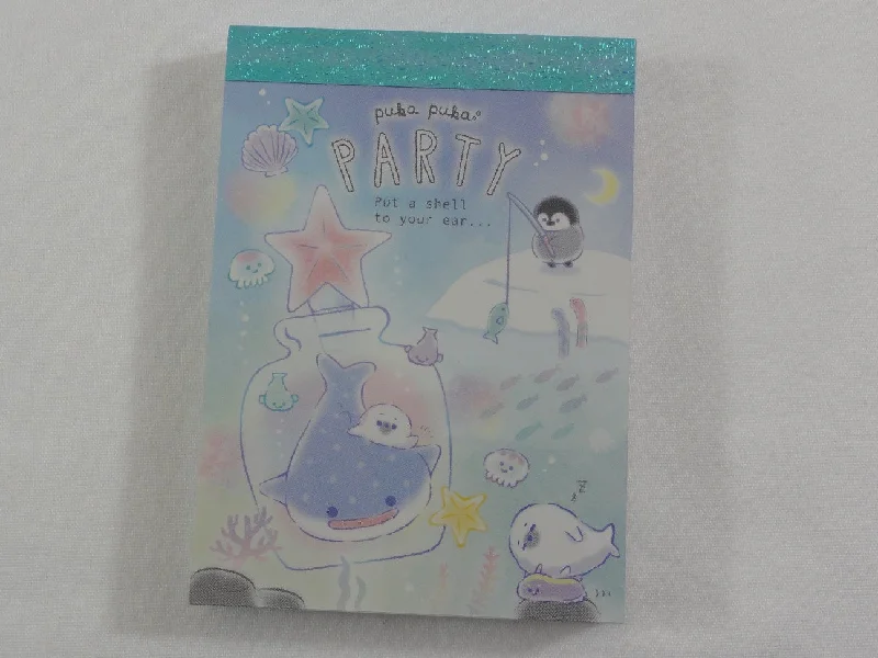 Cute Kawaii Q-Lia Arctic Winter Party Penguin Mini Notepad / Memo Pad - Stationery Design Writing Collection