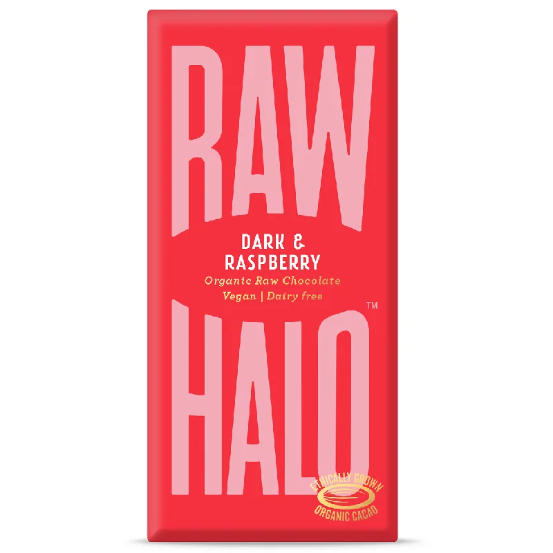 Raw Halo Vegan Dark & Raspberry Chocolate Bar 70g