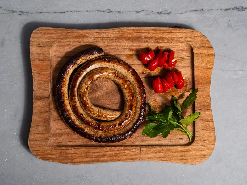 TURKEY SAUSAGE WITH PROVOLONE AND CHERRY PEPPERS