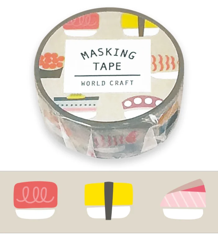 Cute Kawaii World Craft Washi / Masking Deco Tape - Food Sushi Sashimi - for Scrapbooking Journal Planner Craft