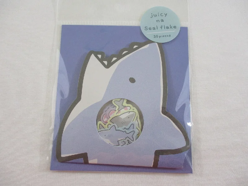 Cute Kawaii Kamio juicy na series - Shark Penguin Flake Stickers Sack - Collectible - for Journal Planner Agenda Craft Scrapbook DIY Art