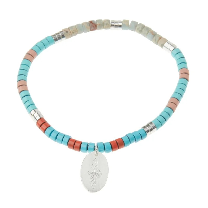 Scout Curated Wears : Stone Intention Charm Bracelet - Aqua Terra/Silver