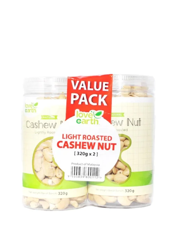 LOVE EARTH ORG LIGHTLY ROASTED CASHEW TP 320GX2