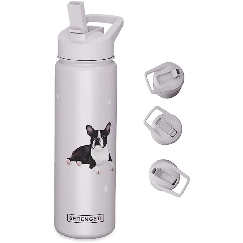 E & S Pets : Serengeti Boston Terrier 24 oz Water Bottle