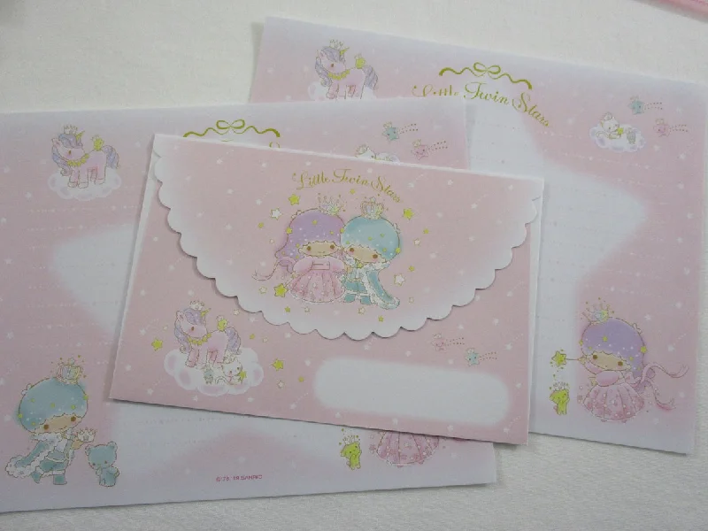 Cute Kawaii Little Twin Stars King and Queen Letter Set - Writing Paper Envelope Stationery