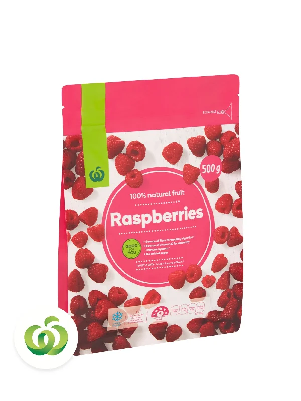 WOOLWORTHS FROZEN RASPBERRIES 500G