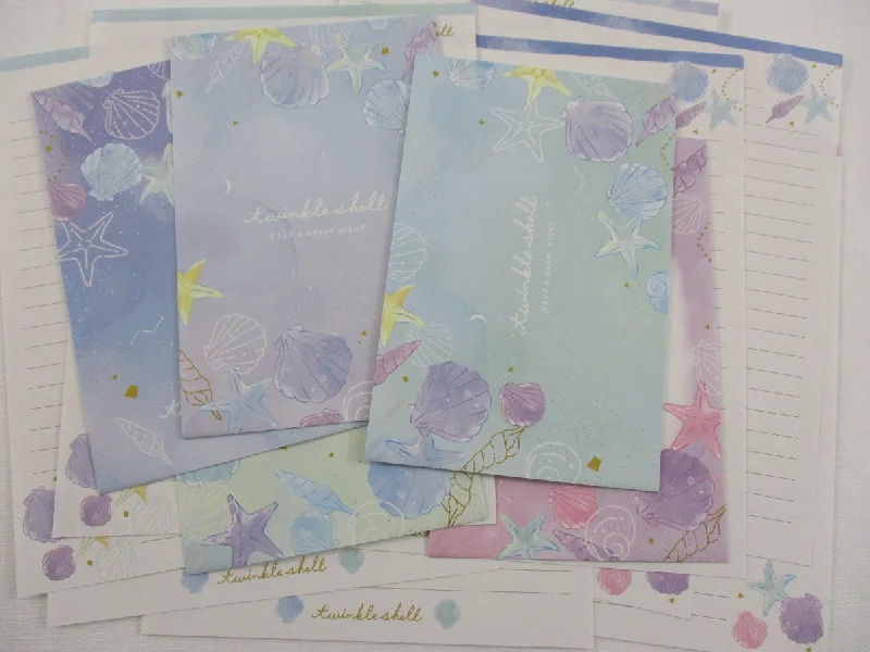 Crux Twinkle Shell Ocean Letter Sets - Stationery Writing Paper Envelope